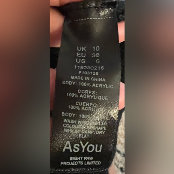 As You Extra Long Sleeve Peek-A-Boo Sweater Size 6 - Picture 6 of 9